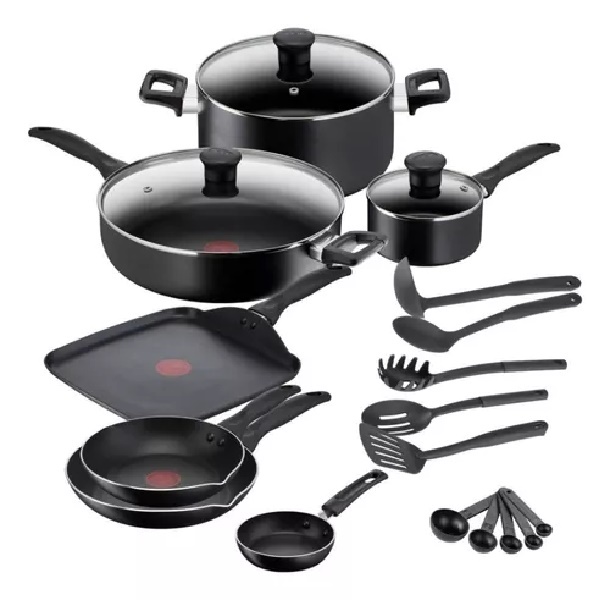 Bateria De Cocina T-Fal Easy Care b463sk84 20 Piezas Aluminio Antiadherente	