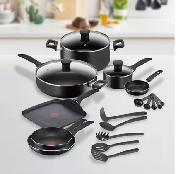 Bateria De Cocina T-Fal Easy Care b463sk84 20 Piezas Aluminio Antiadherente	