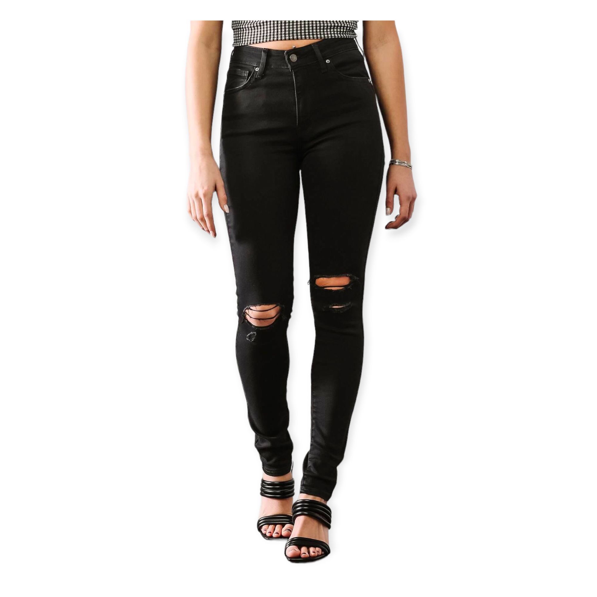 Pantalon Levis 721 Negro Mujer Skinny Cintura Alta 188820438