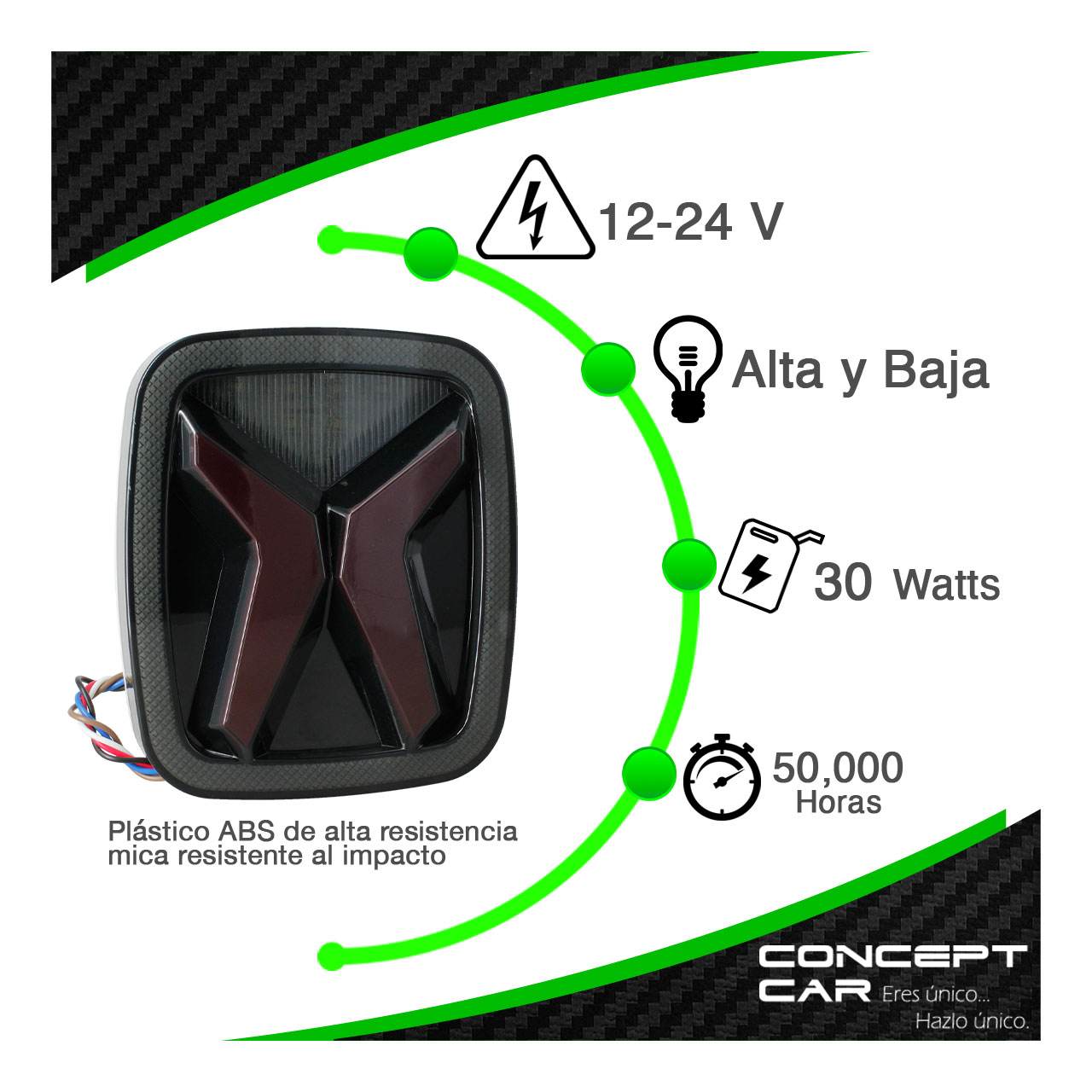 Plafon Calavera Tipo Jeep Led Gel Humo Universal 12-24v