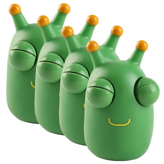 Objetos para Relajación Emocional MXWSR-004-3 4Pzas Gusano Goma Blanda TPR Verde, PopWorm