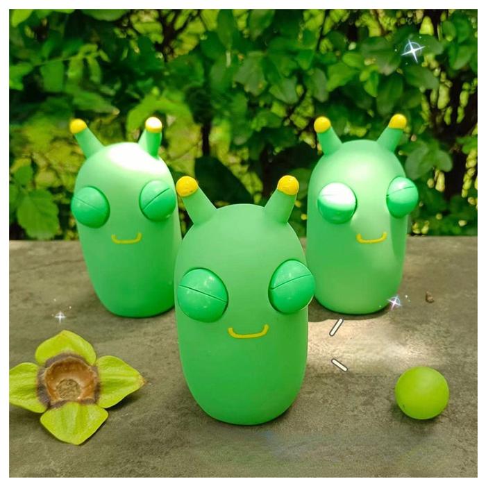 Objetos para Relajación Emocional MXWSR-004-3 4Pzas Gusano Goma Blanda TPR Verde, PopWorm