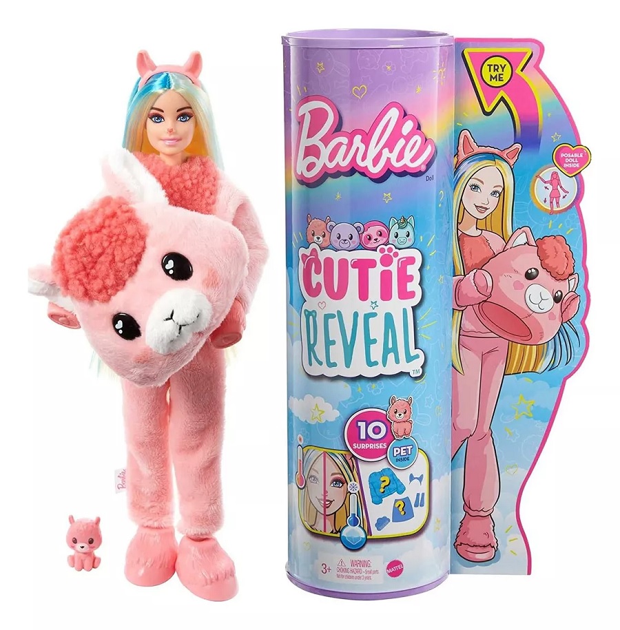Barbie Cutie Reveal Llama Serie Fantasía Peluche Sorpresa mattel
