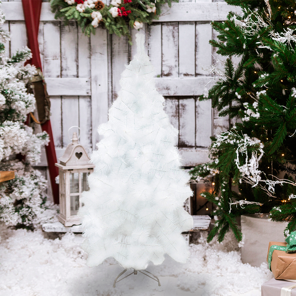 Árbol Esponjado Navideño Blanco Artificial 180 Cm Altura