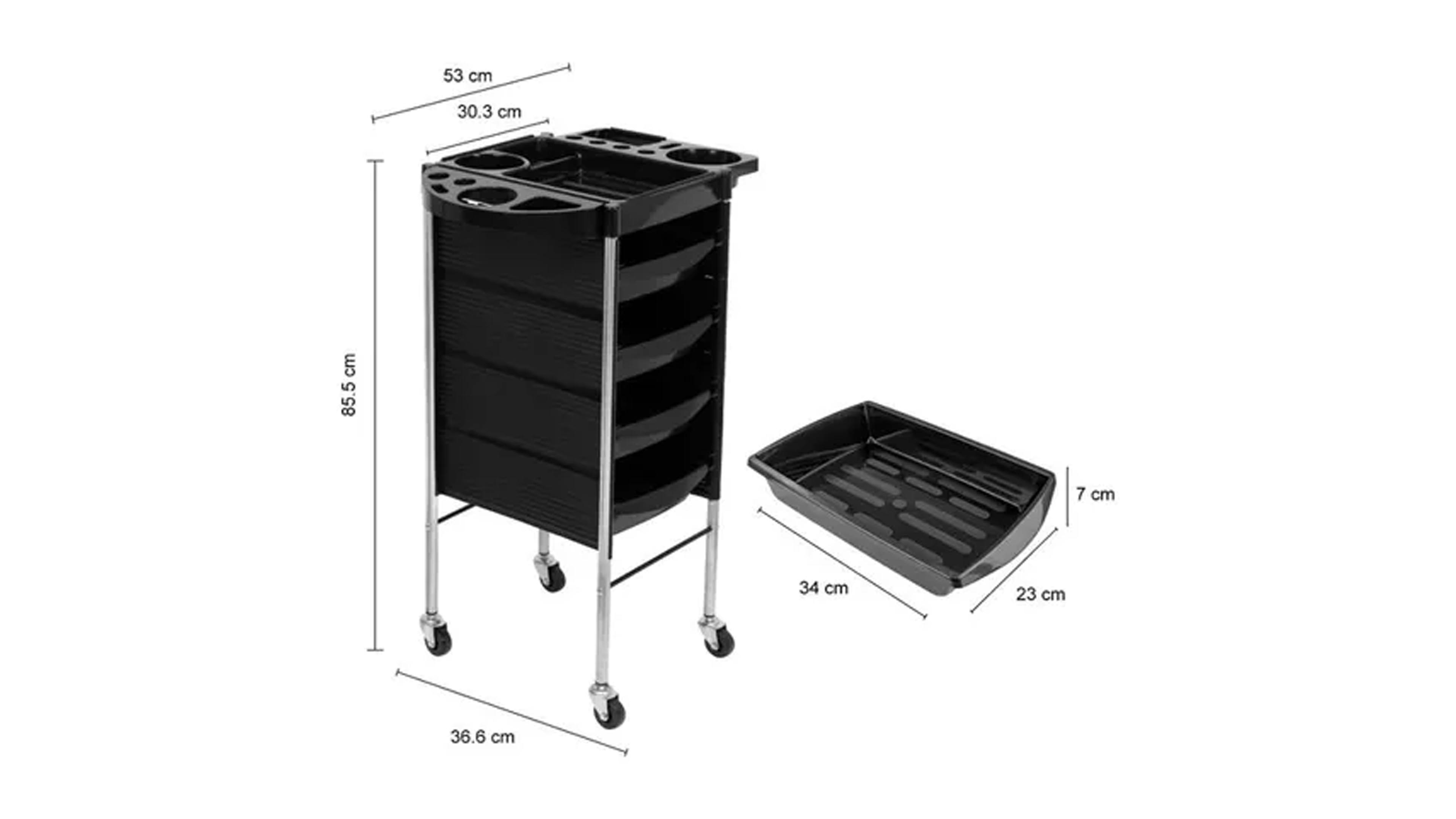 Carrito Auxiliar Estetica Compraymas Mueble Barberia Carrito Negro 