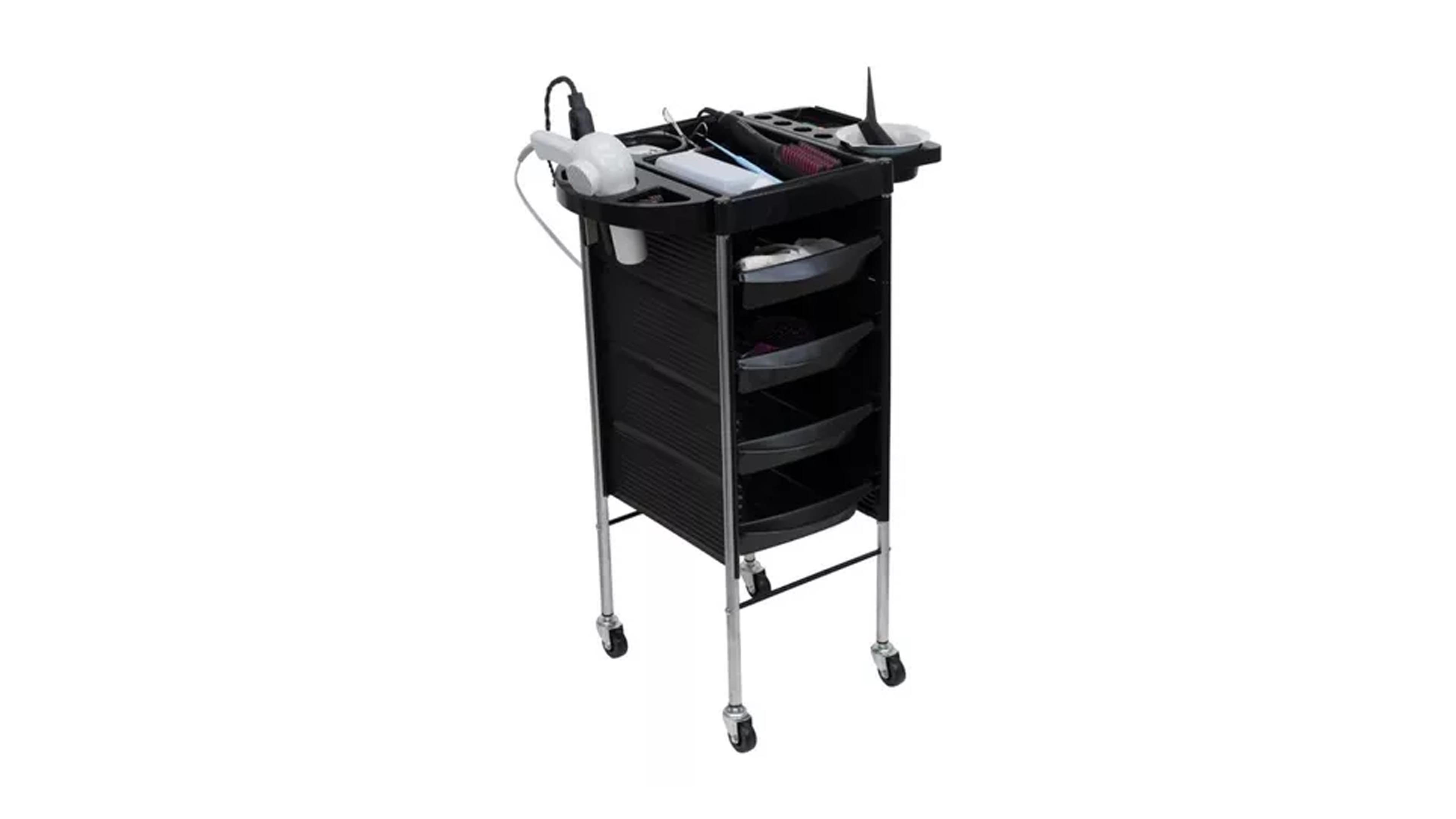 Carrito Auxiliar Estetica Compraymas Mueble Barberia Carrito Negro 