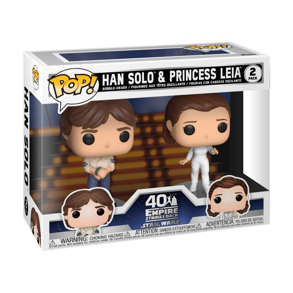 Funko Pop Han Solo Y Princesa Leia Paquete 2 Piezas Star Wars Figura Original
