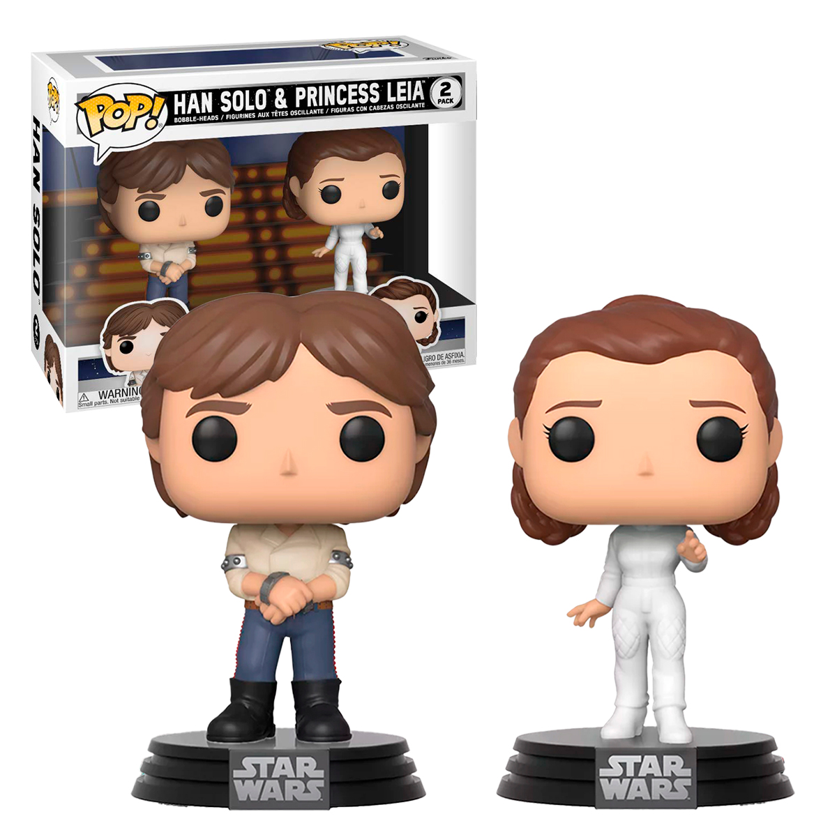 Funko Pop Han Solo Y Princesa Leia Paquete 2 Piezas Star Wars Figura Original