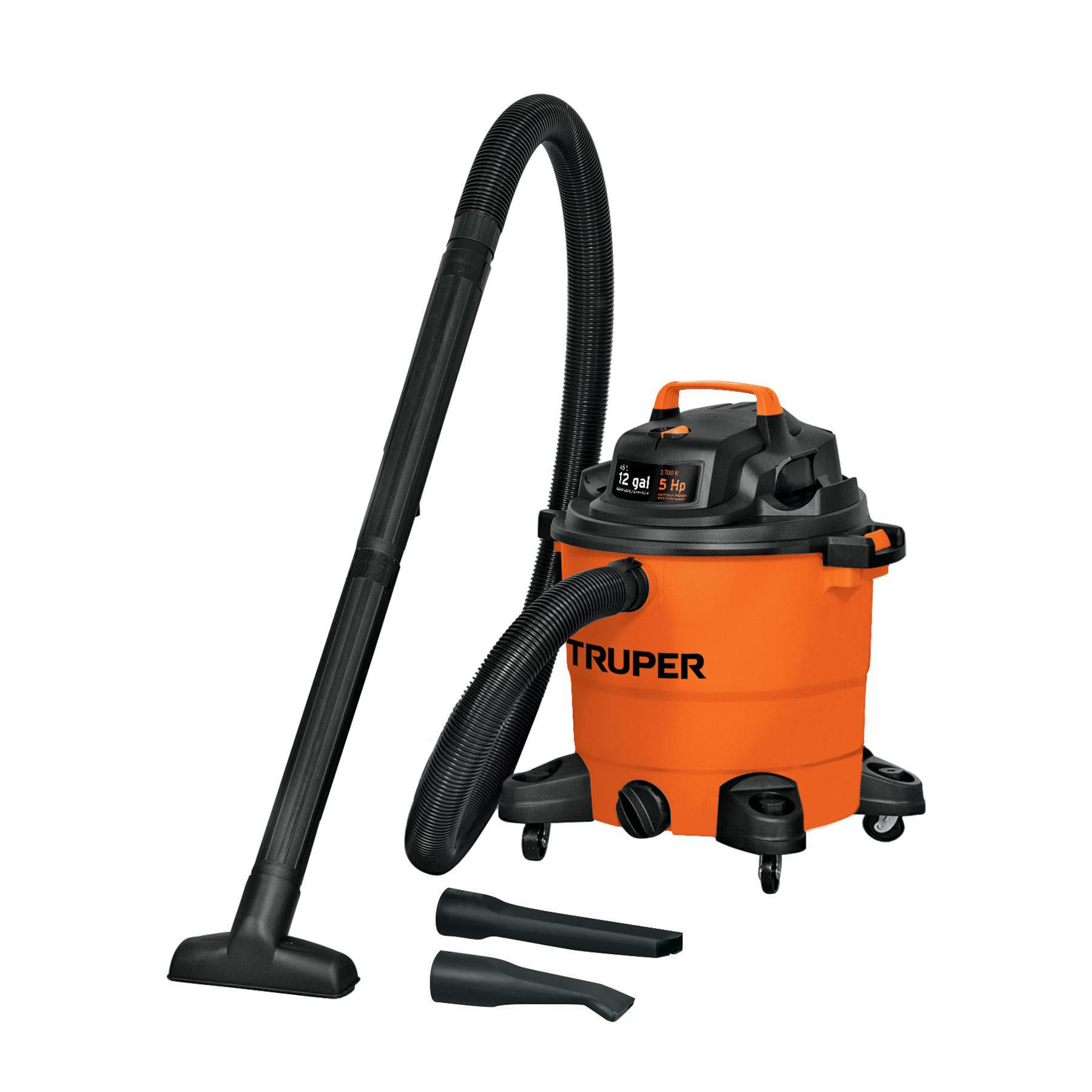 ASPIRADORA DE SÓLIDOS Y LÍQUIDOS DE 12 GAL, PLÁSTICA, TRUPER 101509