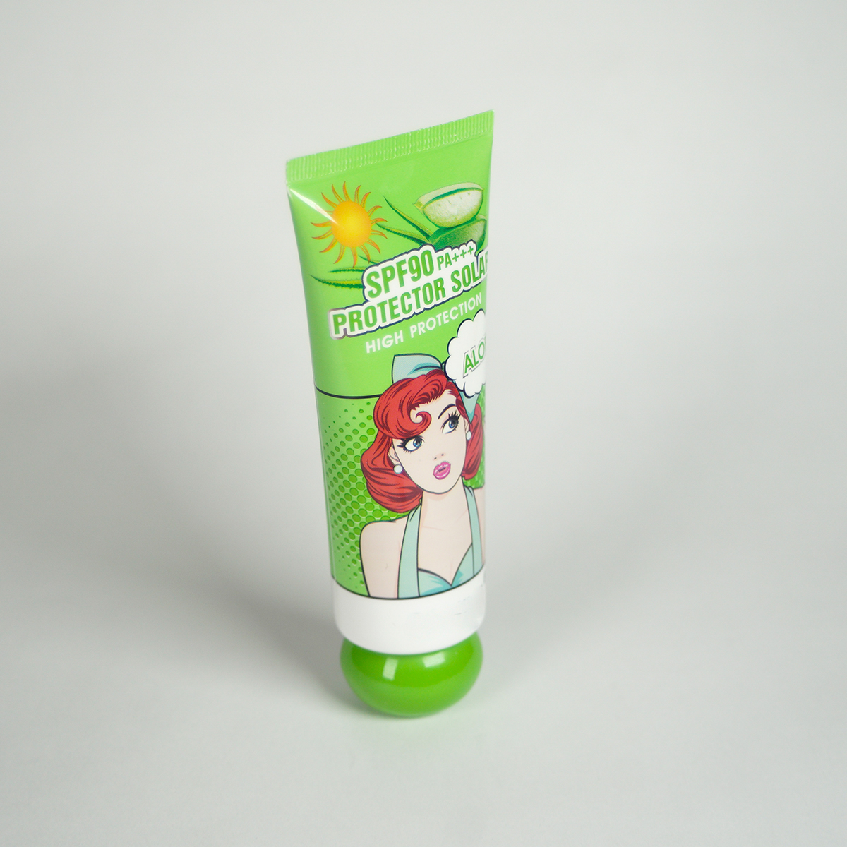 Protector Solar con Aloe para el rostros, con tono color piel, SPF90