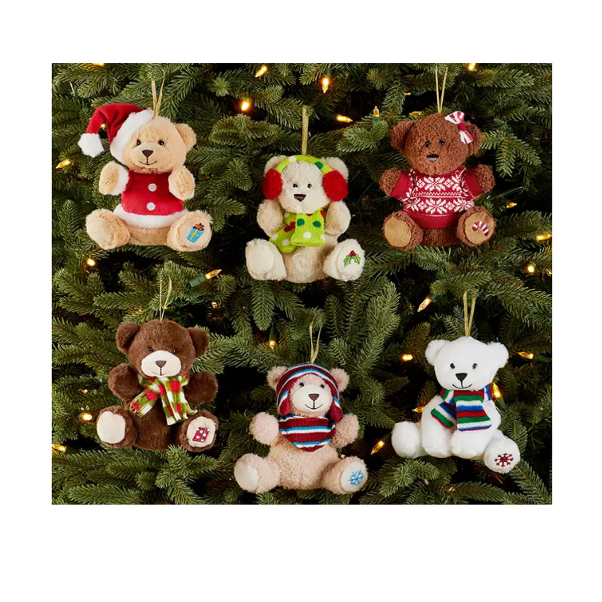 Adornos de Peluche Navideños Ositos Hugfun