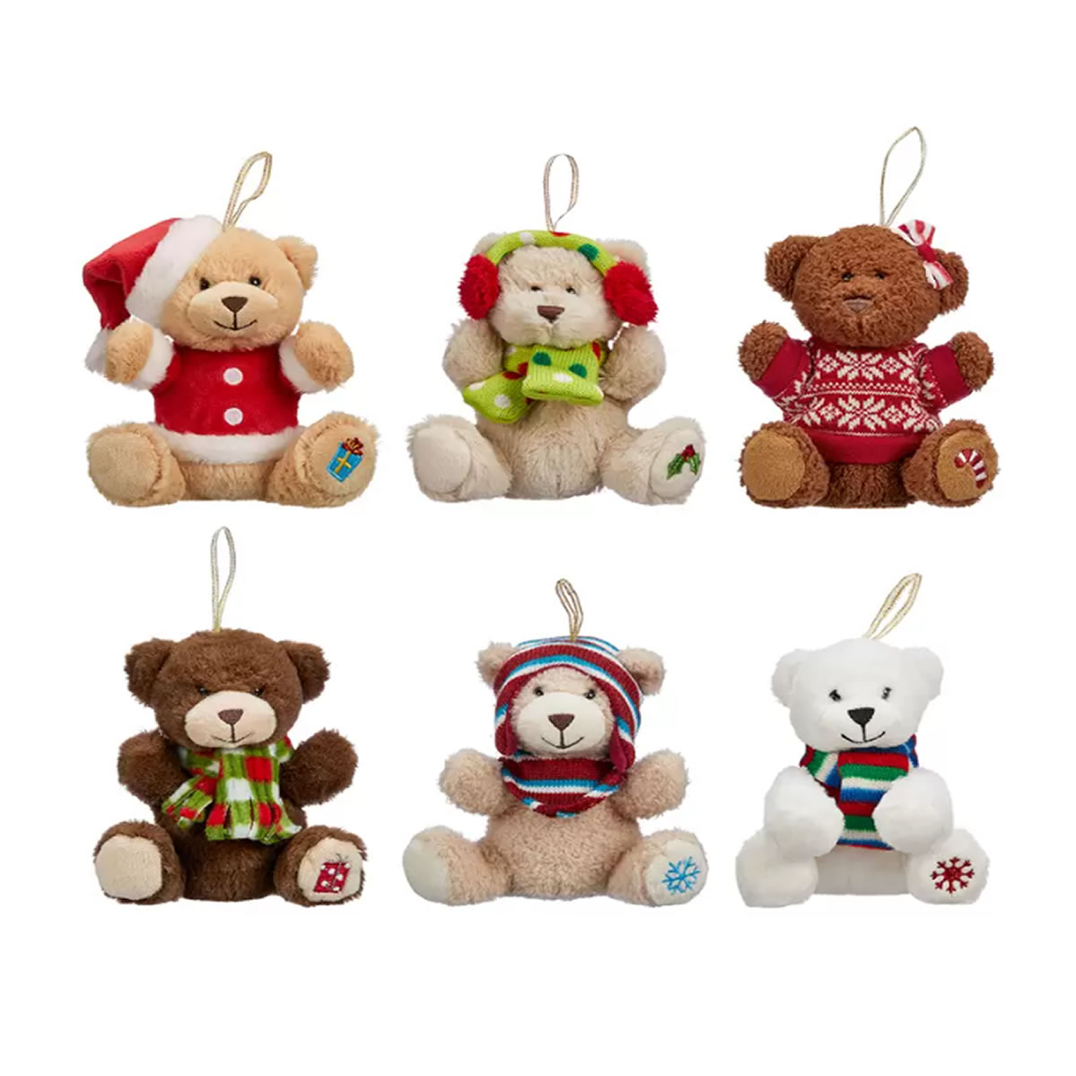 Adornos de Peluche Navideños Ositos Hugfun