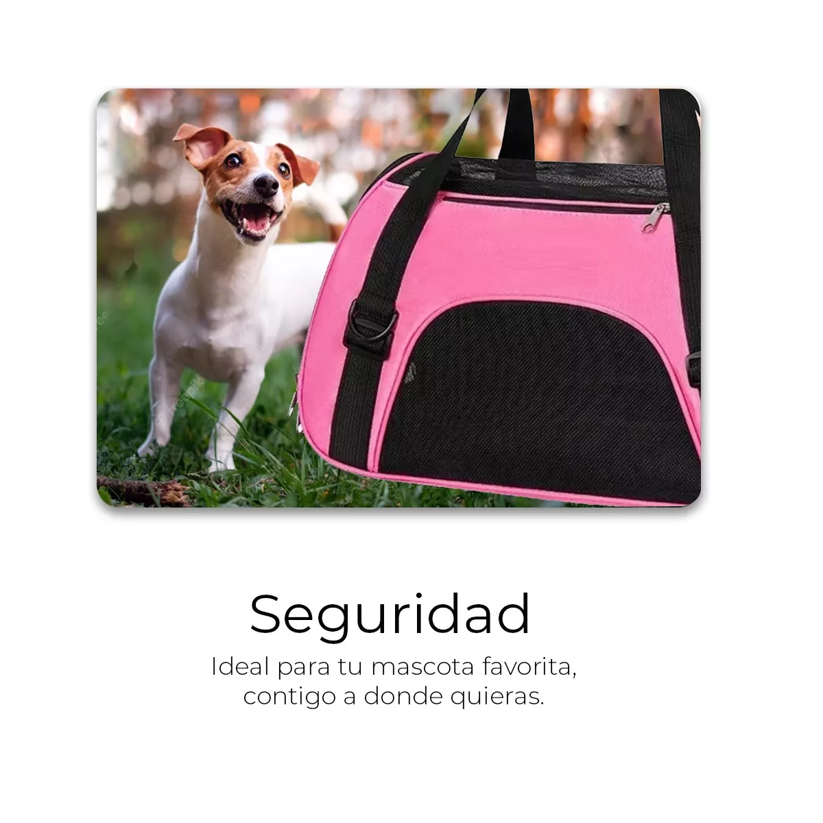Mochila Transportadora Bolsa Mascota Perro Gato Viaje Chica Rosa