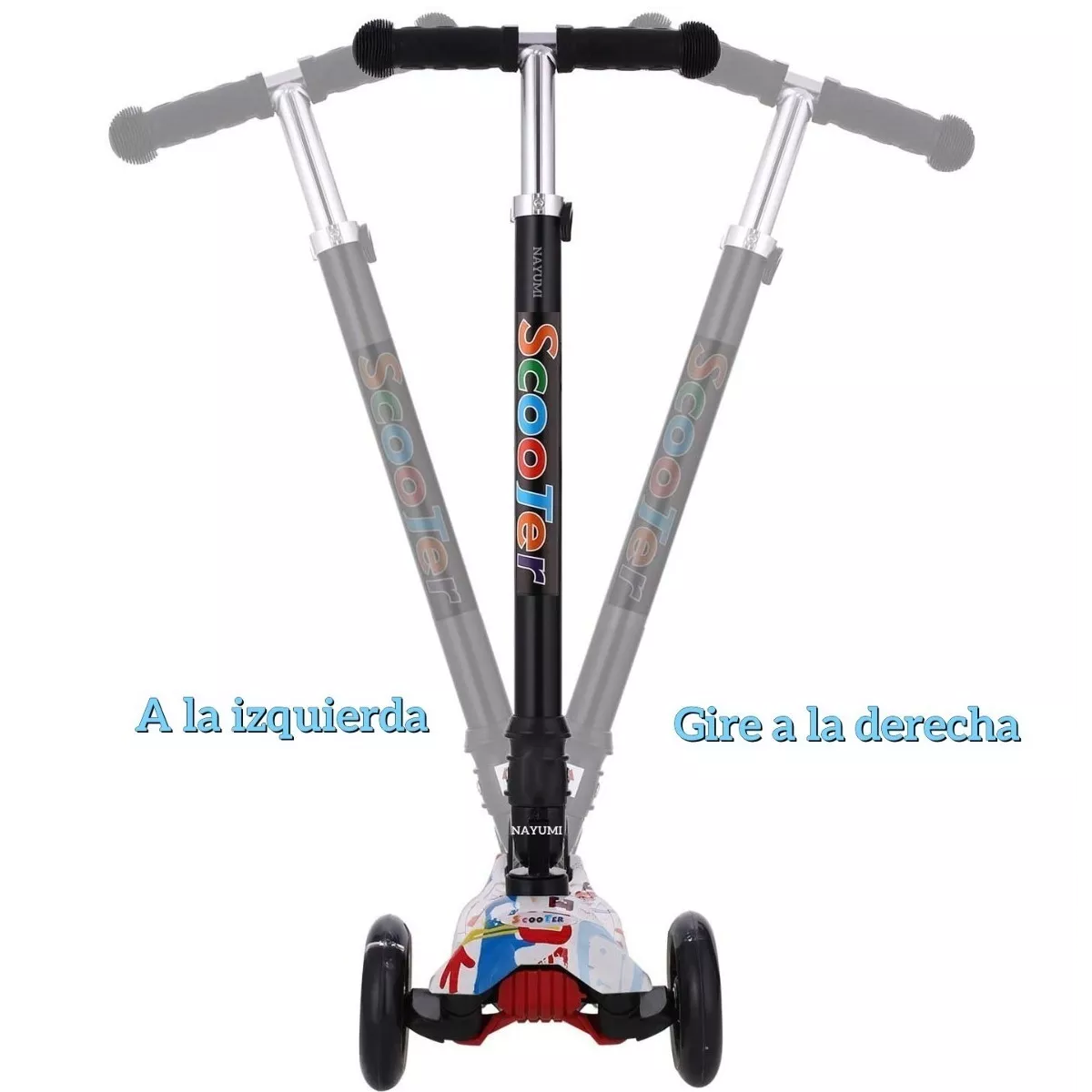 Monopatín De Pie Scooter Desmontable 4 Ruedas Luces P/ Niños Amarillo