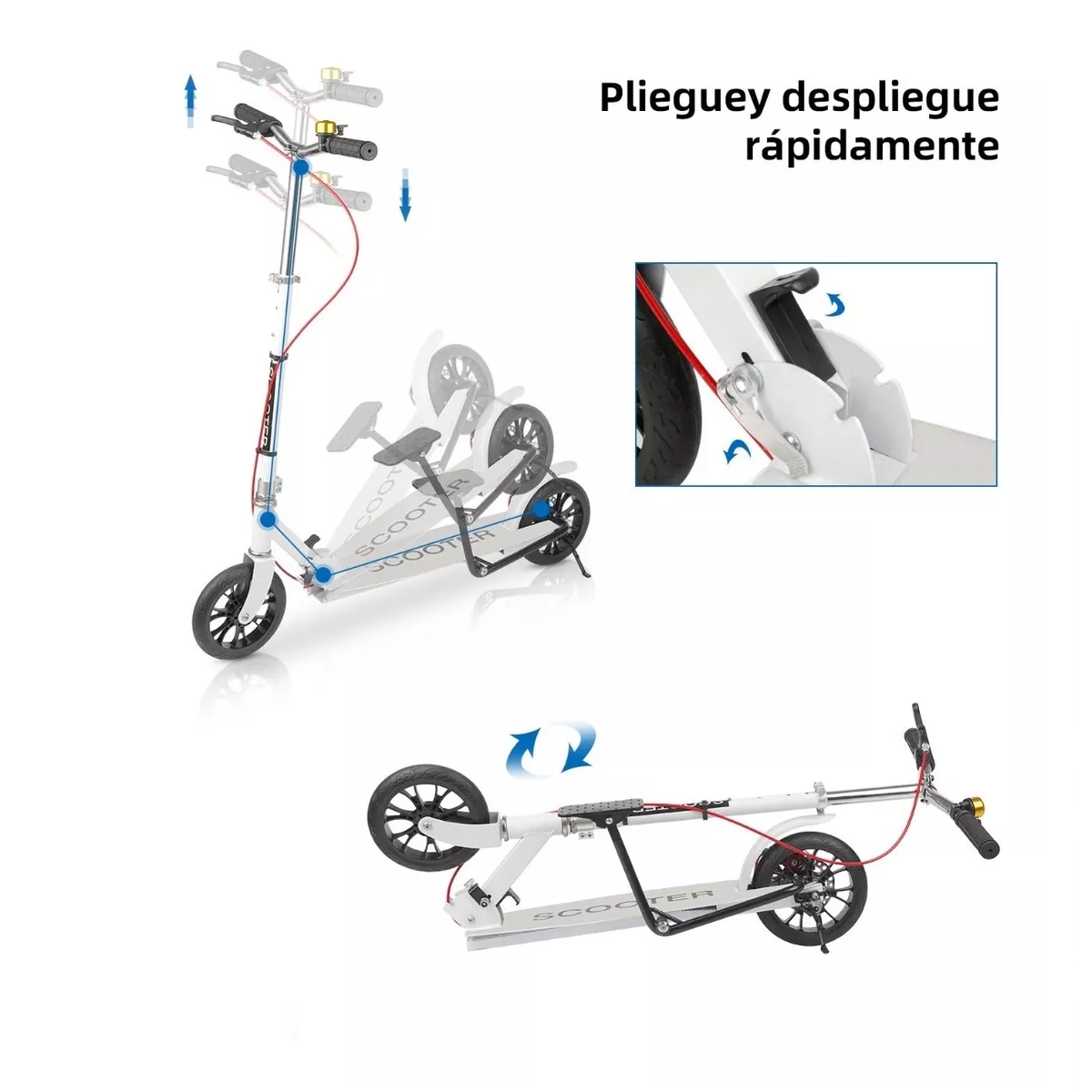 Patinetes De Pedaleo Asistido Para Jóvenes Y Adultos Blanco