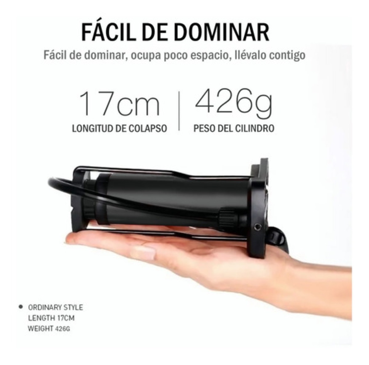 Mini Bomba De Pie Para Bicicleta Portátil Con Manómetro Negro