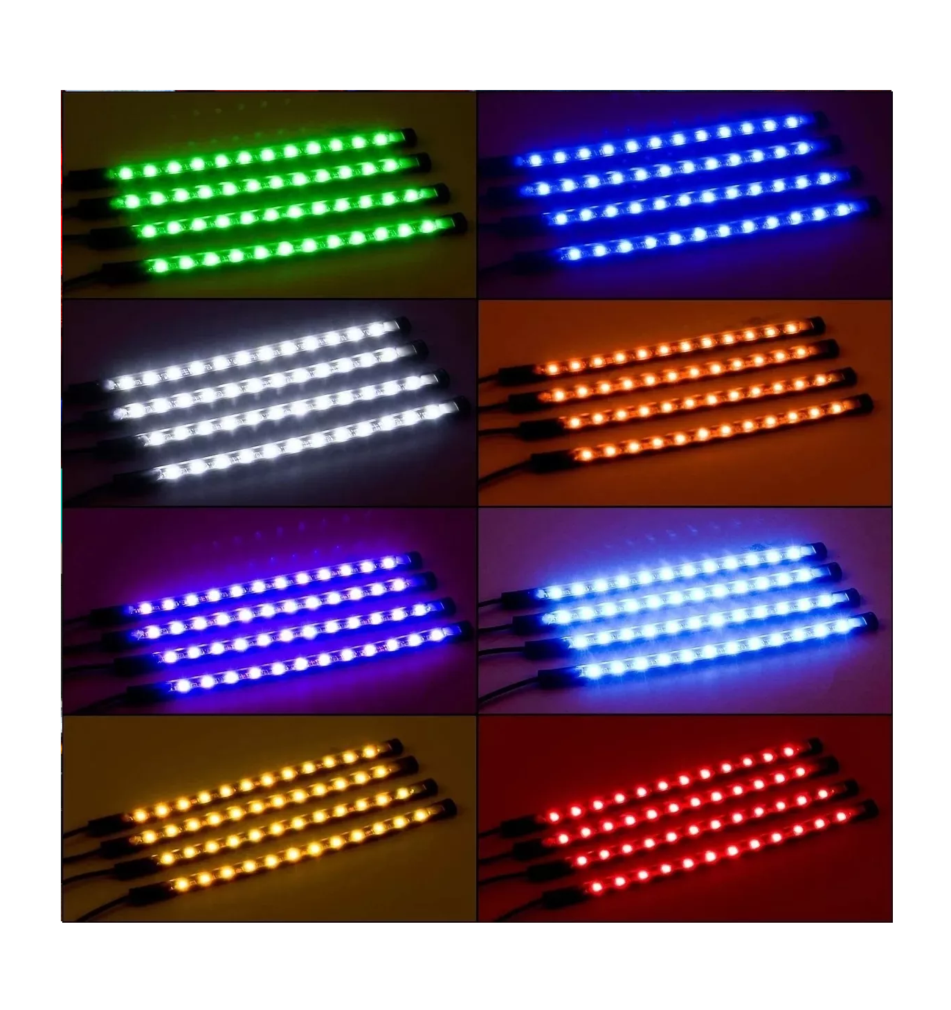 Tiras 48 Led Interior Control Remoto Luz Para Auto 