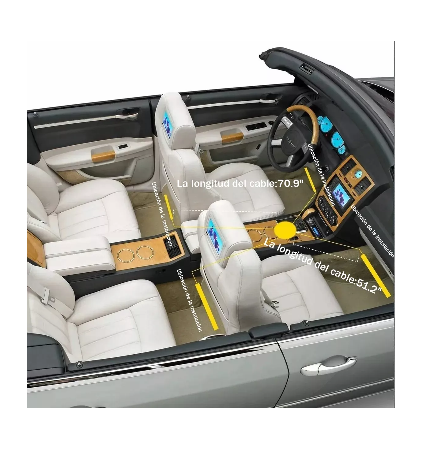 Tiras 48 Led Interior Control Remoto Luz Para Auto 