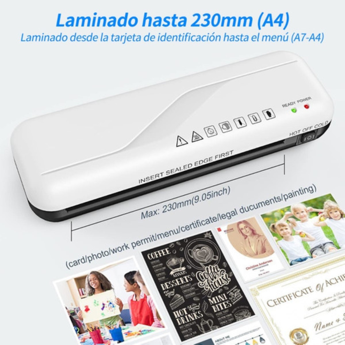 Laminadora Enmicadora Térmica+cortador De Papel+35 Micas 