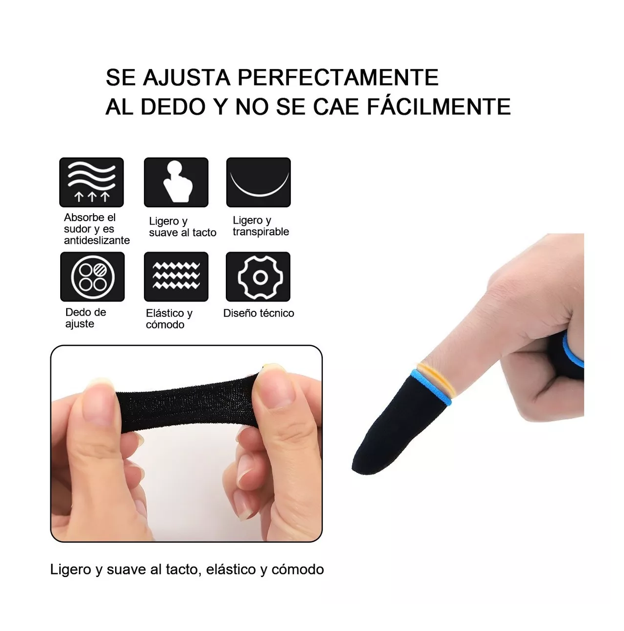 Gatillos Para Celular Dedales Gamer 42 Piezas Negro