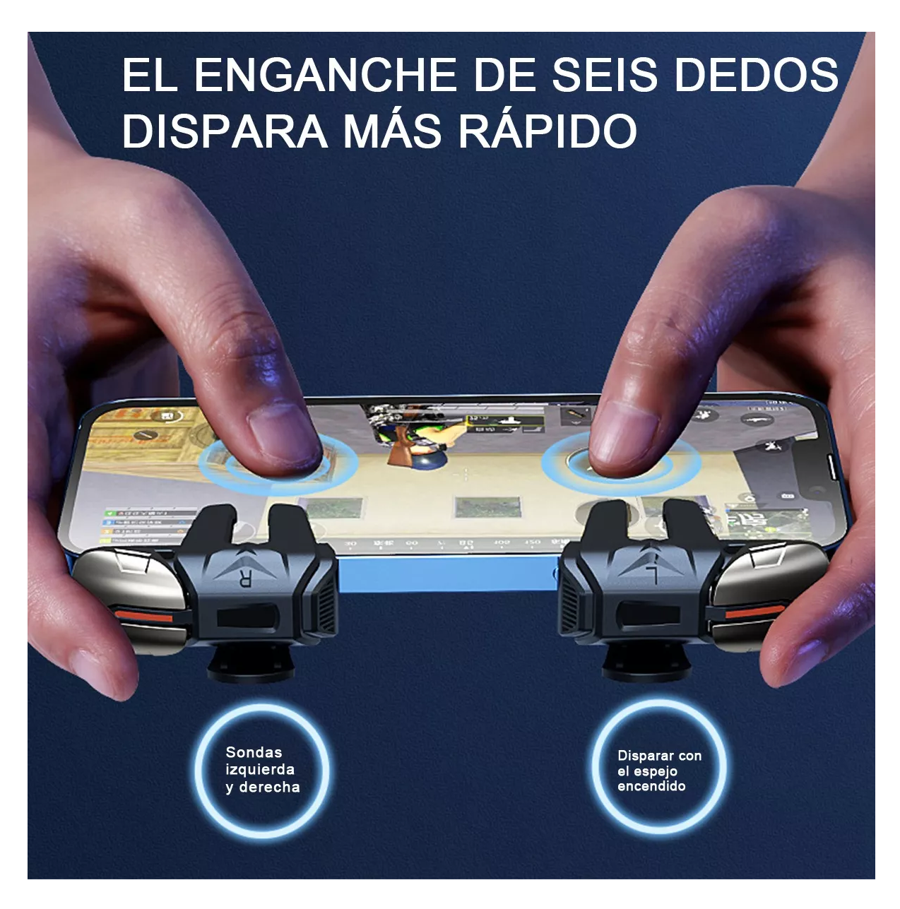 Gatillos Para Celular Dedales Gamer 42 Piezas Negro