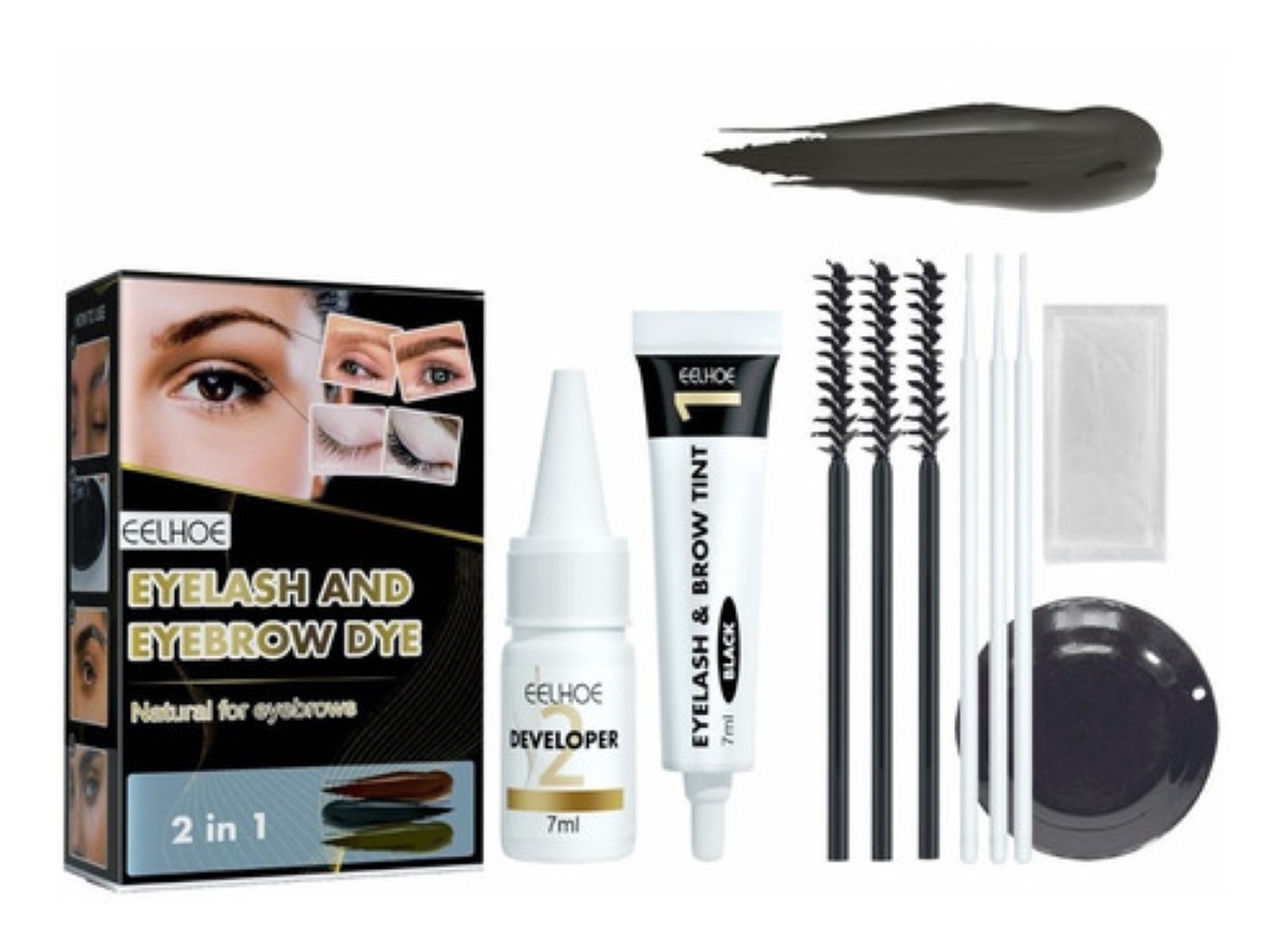 Kit Henna Para Cejas Natural Color Semipermanente Gel Negro