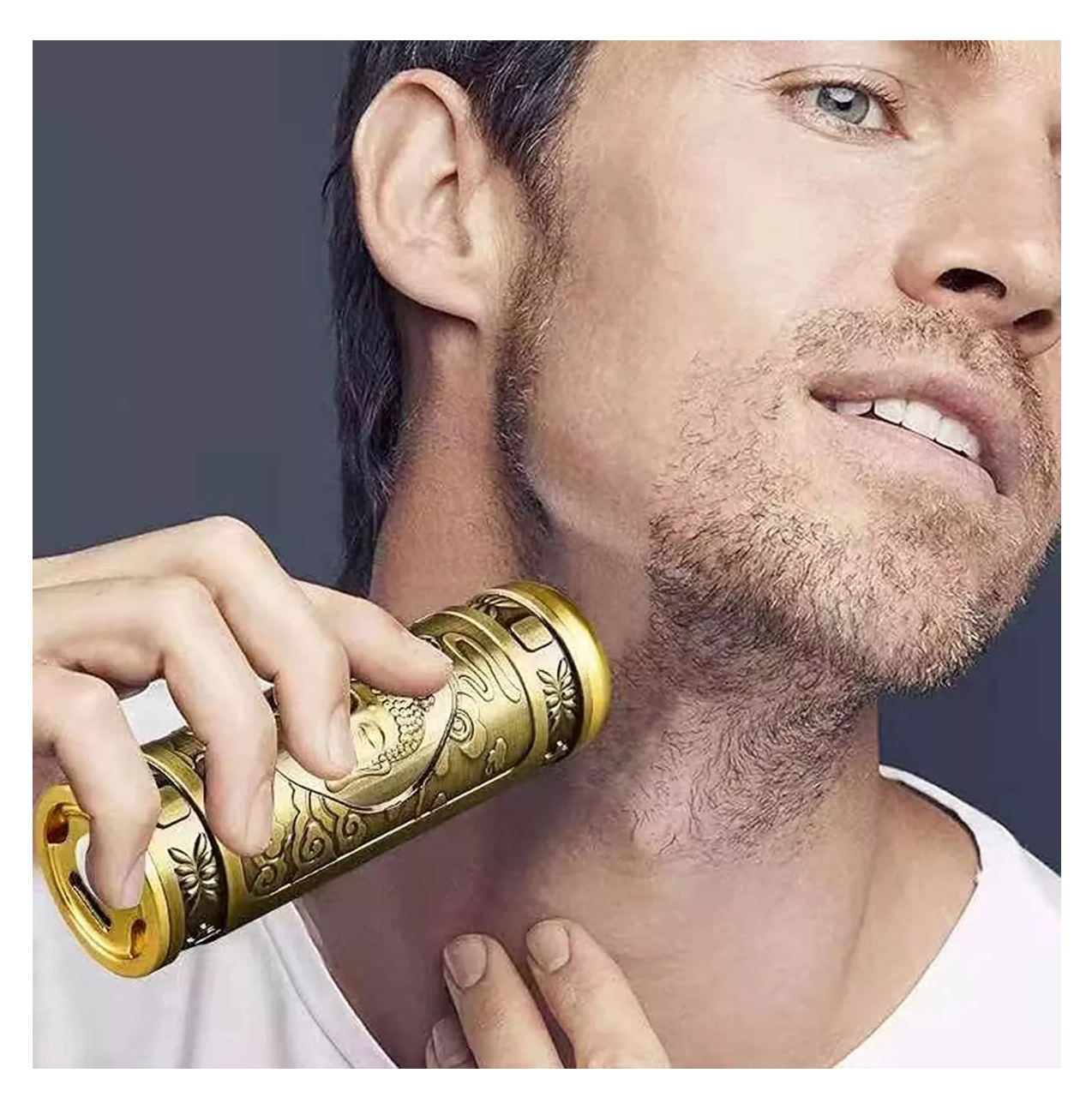 Mini Afeitadora Eléctrica Para Barba Portátil Dorado