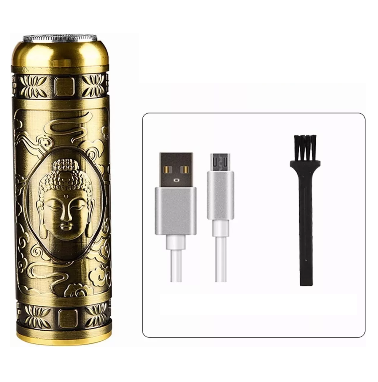 Mini Afeitadora Eléctrica Para Barba Portátil Dorado