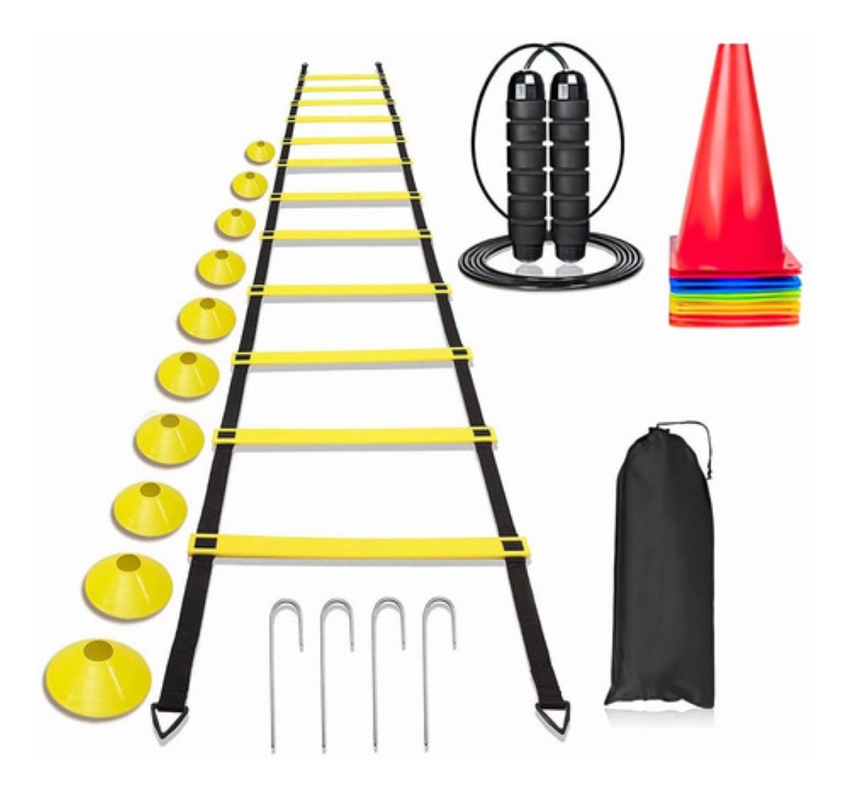 Kit De Entrenamiento Obstáculos Cono Y Escalera De Agilidad