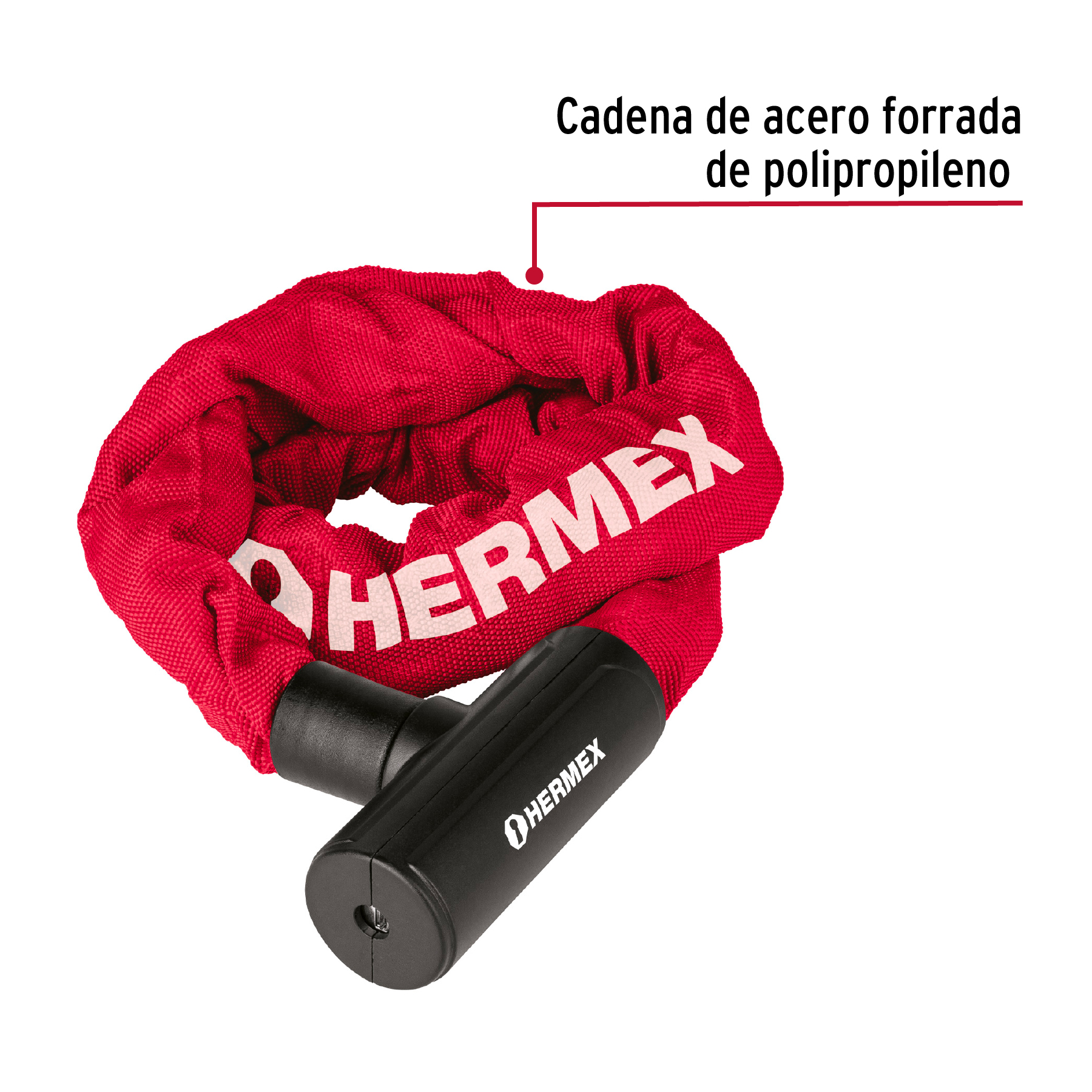 CANDADO CON CADENA FORRADA DE 10 MM, HERMEX 49621