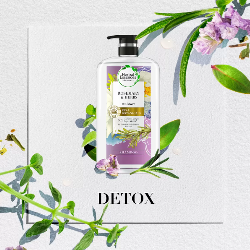 Shampoo Herbal Essences 673188 con Romero y Hierbas 865 ml