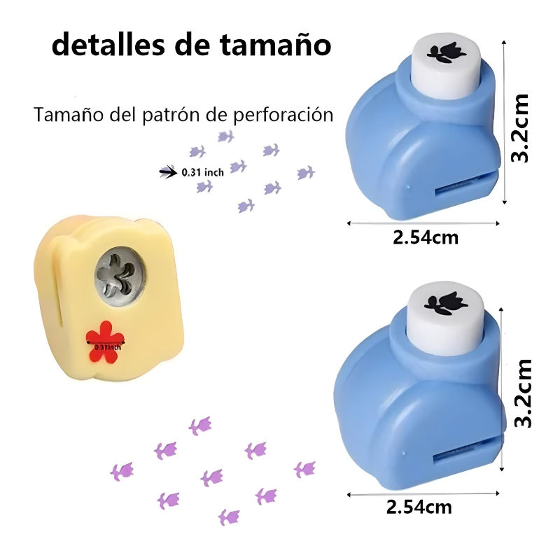 Mini Perforadoras Para Papel De Figuras Pack 15 Diferentes