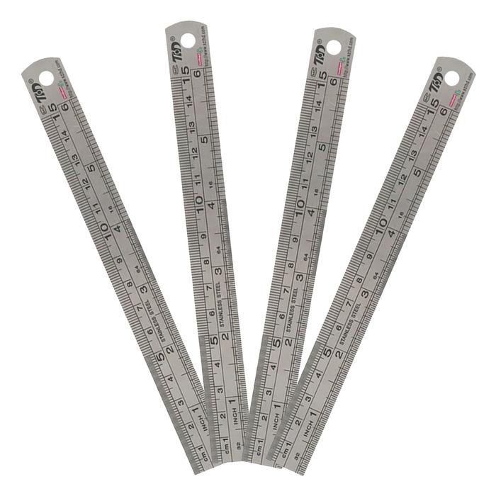 Reglas Industriales Acero Inox MXRLX-004-1 4 Pzs 15cm Acero Inoxidable Gris, RulexPro15