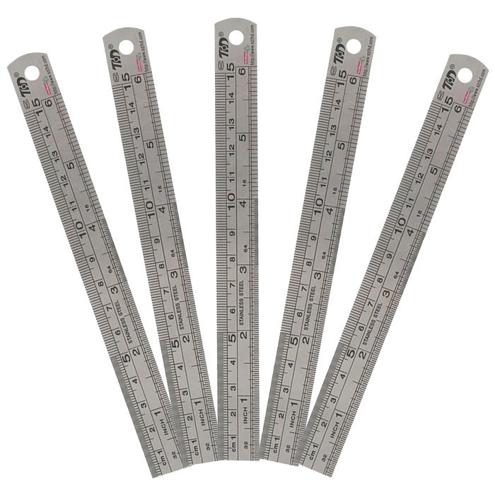 Reglas Metálicas Acero Inoxidable MXRLX-005-4 5 Pzs 15cm Acero Inoxidable Gris, RulexPro15