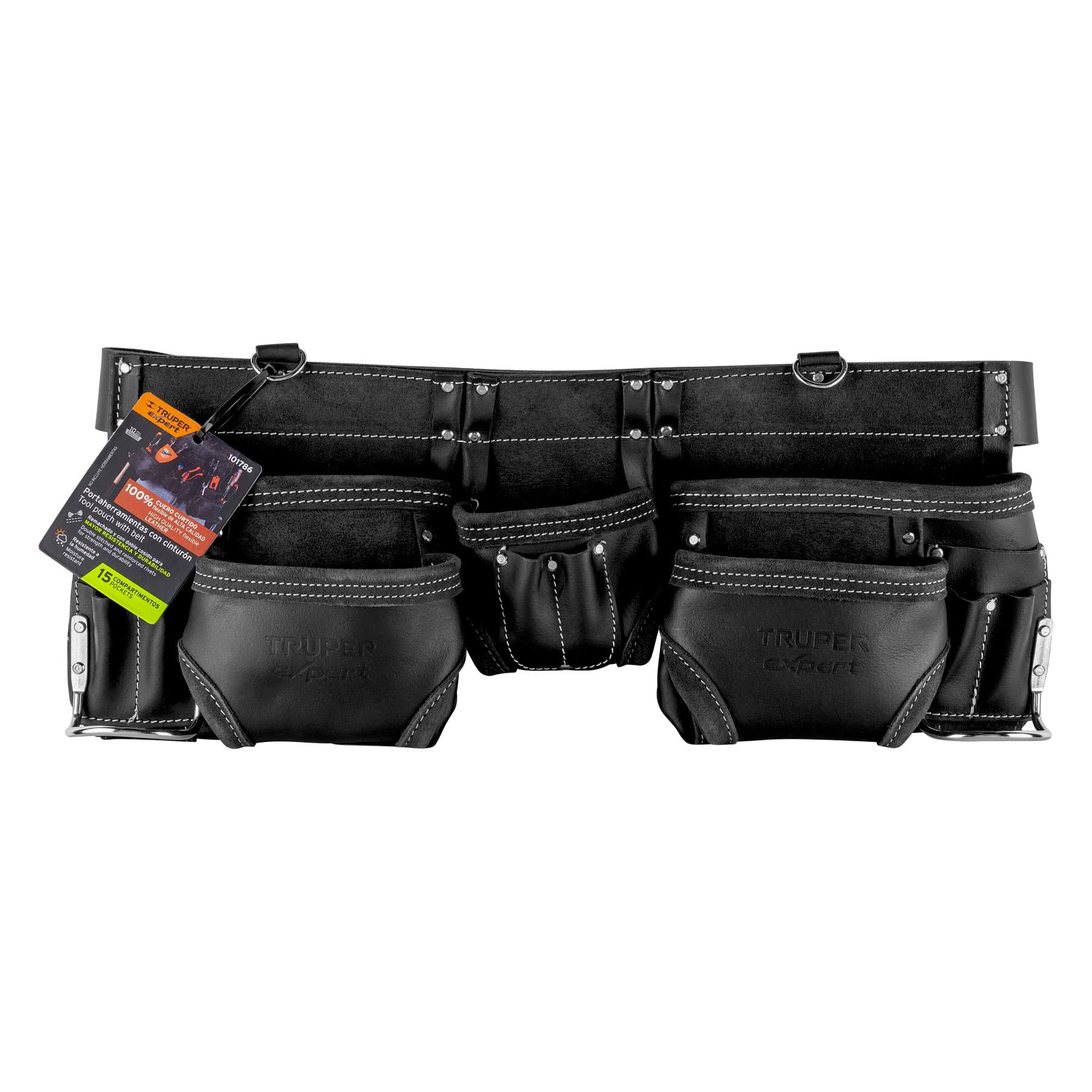 PORTA HERRAMIENTAS DE CARNAZA, 15 COMPARTIMENTOS, TRUPER EXPERT 101786