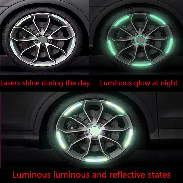 Calcomanías adhesivas para coche MXEOS-003-6 60 Pzas Verde Reflectantes Adhesivo Resistente, NeonStripees