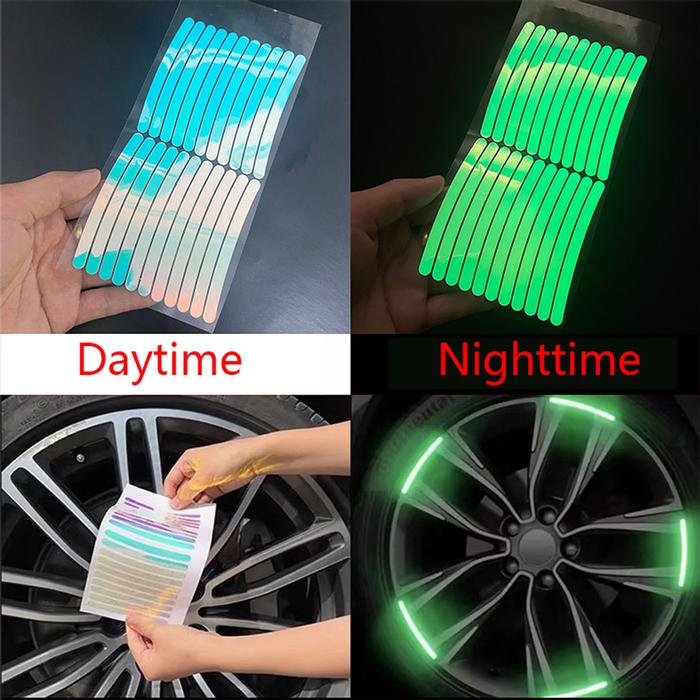 Calcomanías adhesivas para coche MXEOS-003-6 60 Pzas Verde Reflectantes Adhesivo Resistente, NeonStripees