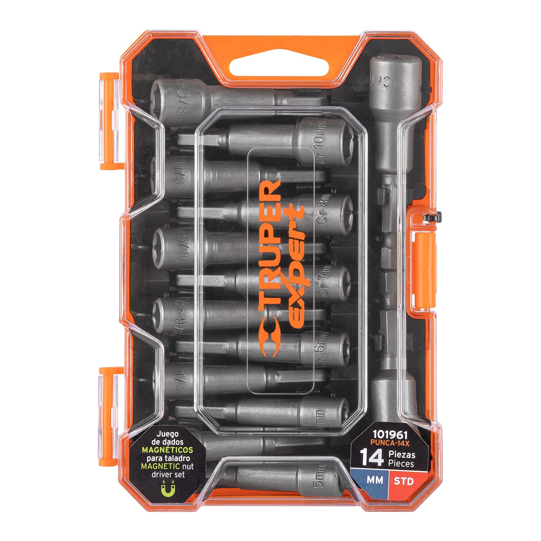 JUEGO DE 14 DADOS MAGNÉTICOS PARA TALADRO, TRUPER EXPERT 101961