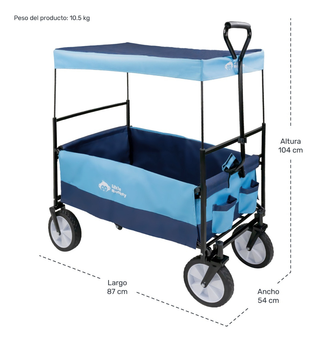 Vagoneta Plegable Niños Remolque Tranportadora Multifuncion