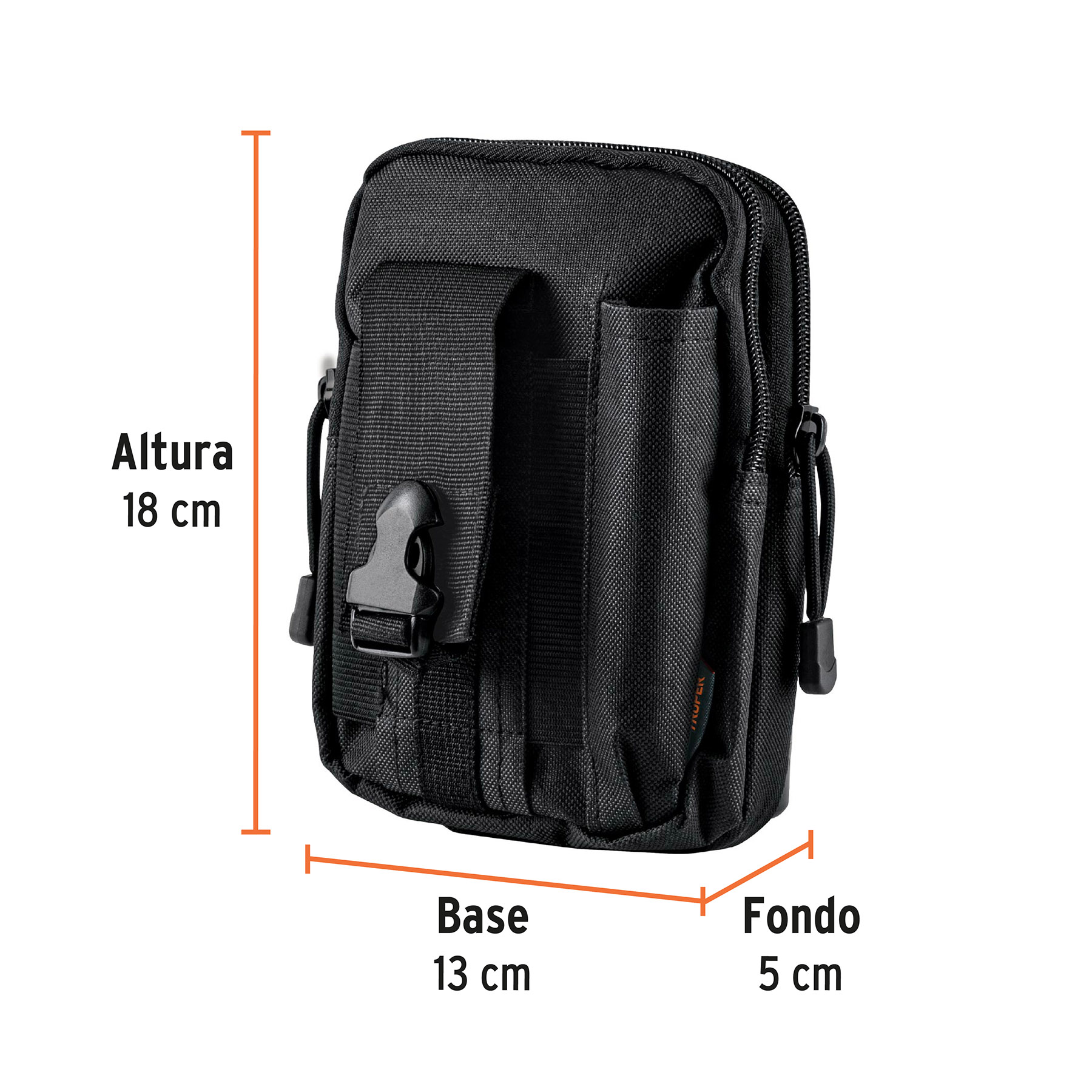 BOLSO TÁCTICO NEGRO PARA CINTURÓN, TRUPER 67021