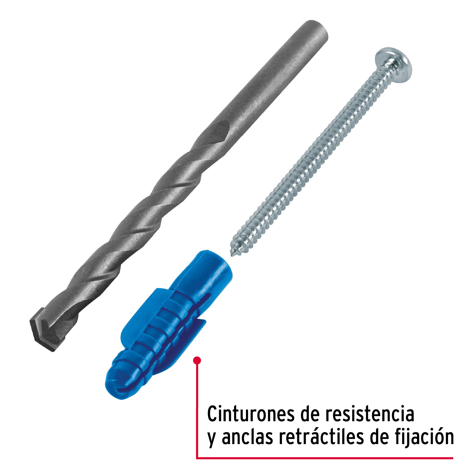 KIT DE 20 TAQUETES 3/8" CON PIJAS #12 Y 1 BROCA 3/8", FIERO 40161