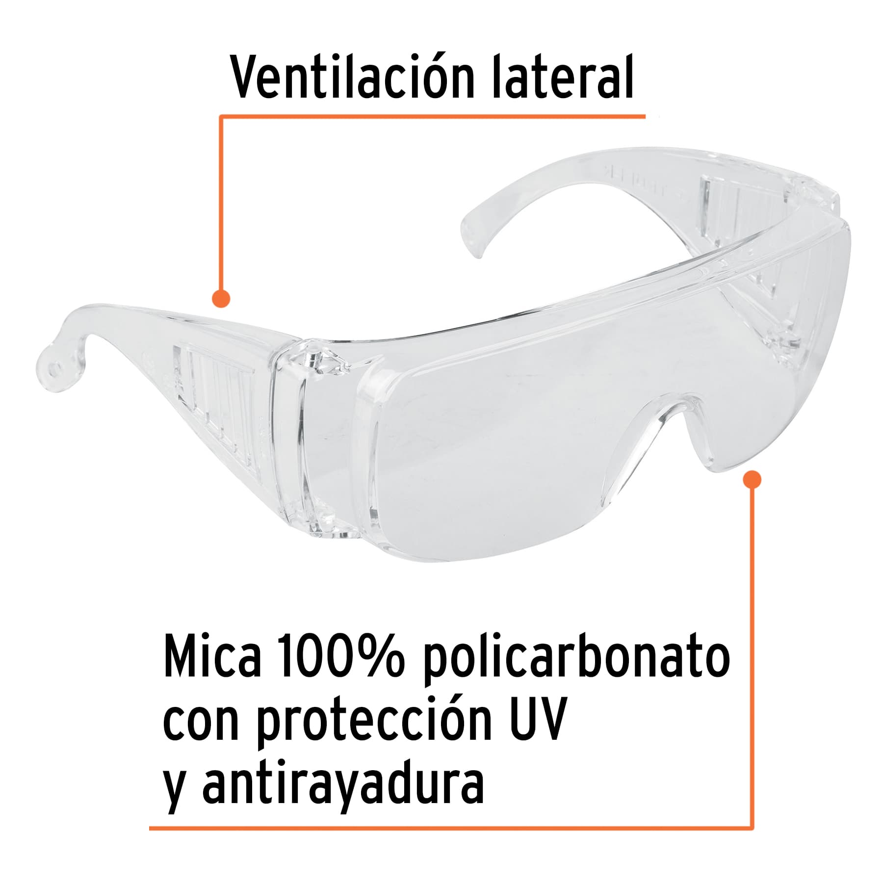 LENTES DE SEGURIDAD TRANSPARENTES, TRUPER SAFE 14252