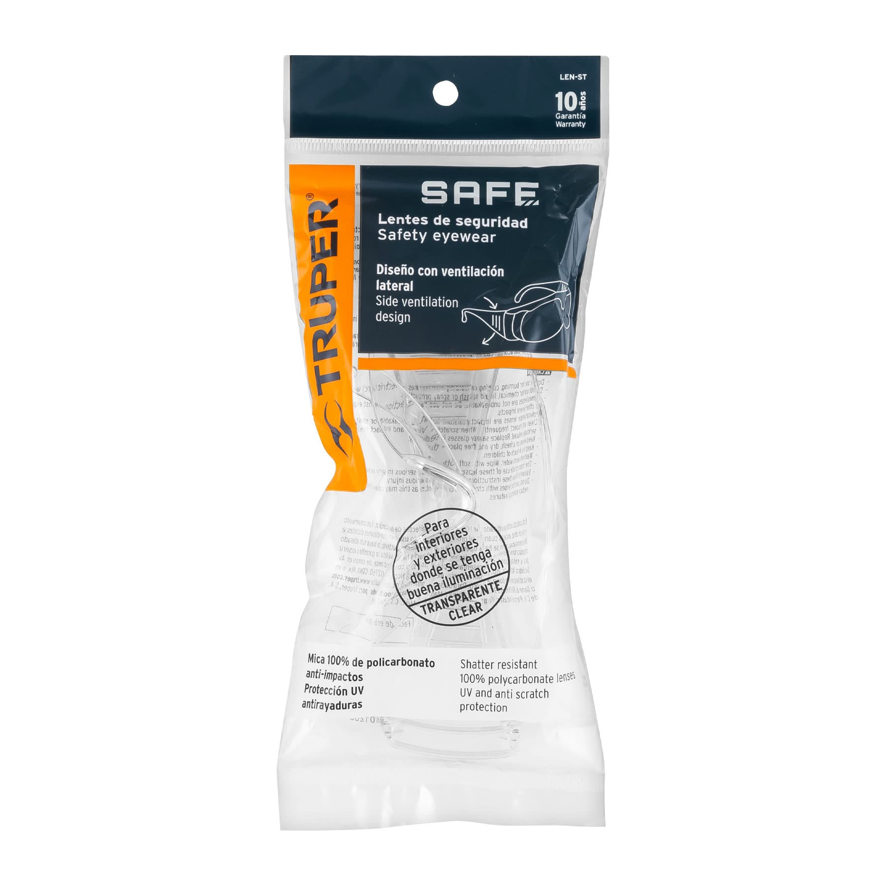 LENTES DE SEGURIDAD TRANSPARENTES, TRUPER SAFE 14252