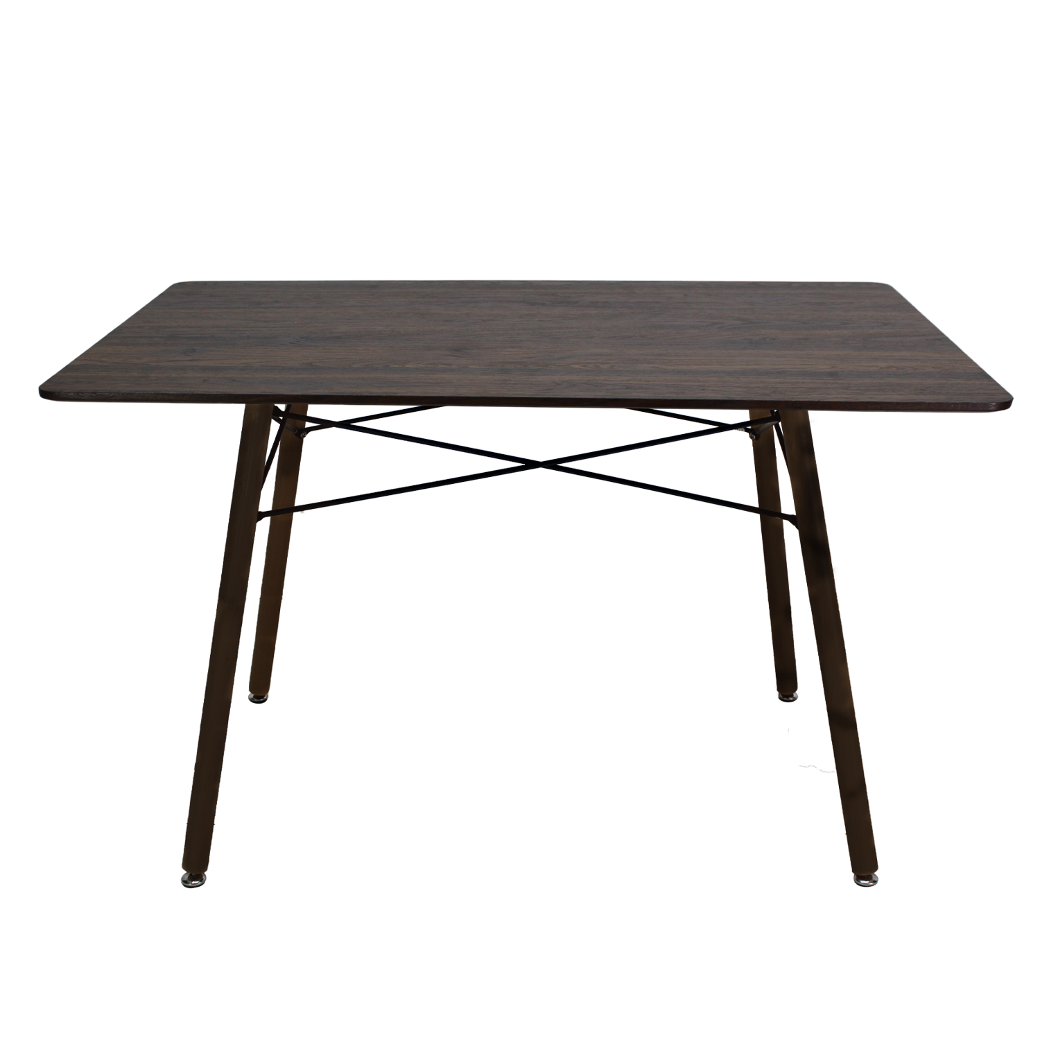 Set Comedor Oslo Melamina 120cm Nogal 4 sillas Eames Negro Mundo In