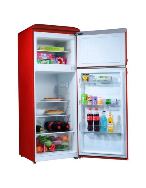 Refrigerador Galanz Top Mount 7.6 Pies Cúbicos Modelo Retro Rojo