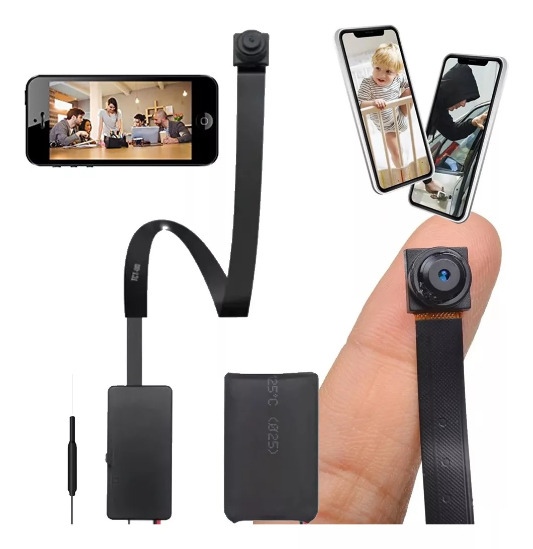 Mini Cámara Espía 4k Wifi, Detección de Movimiento, Visión Nocturna, Control Remoto por APP con Ranura para Micro SD