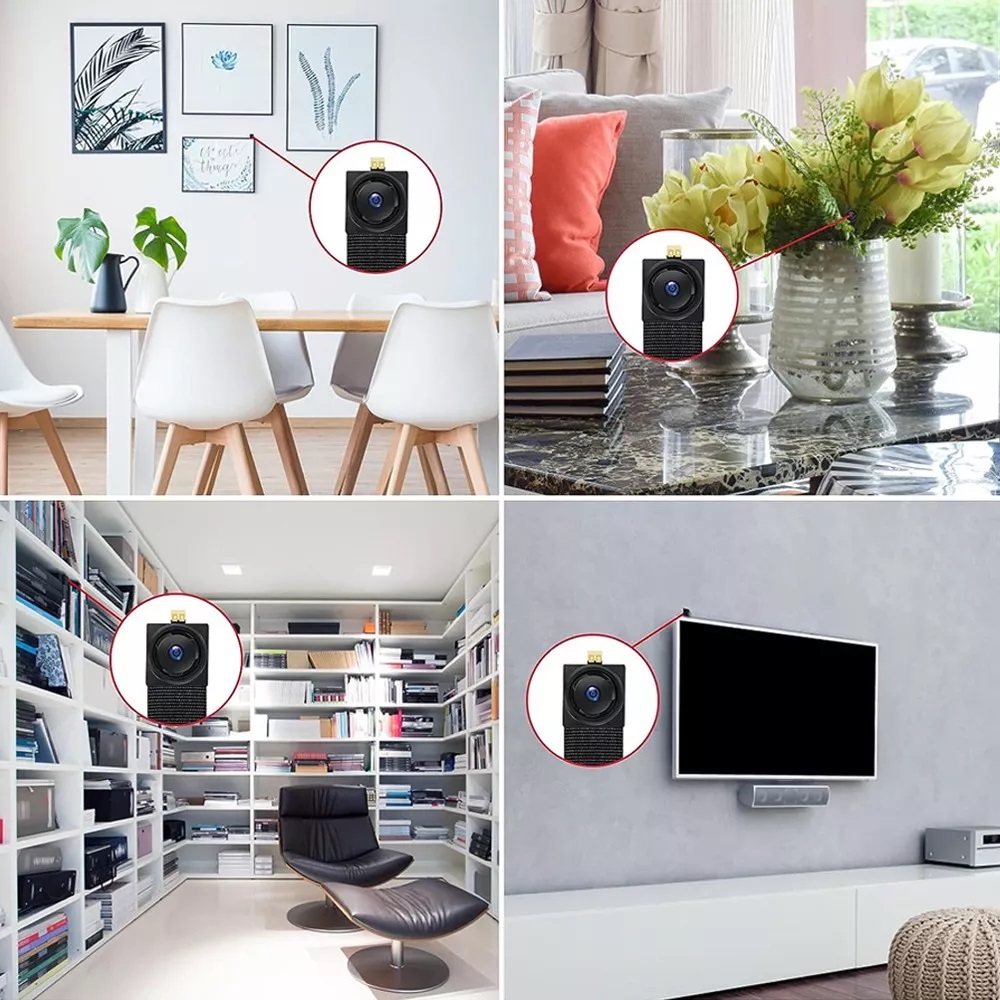 Mini Cámara Espía 4k Wifi, Detección de Movimiento, Visión Nocturna, Control Remoto por APP con Ranura para Micro SD
