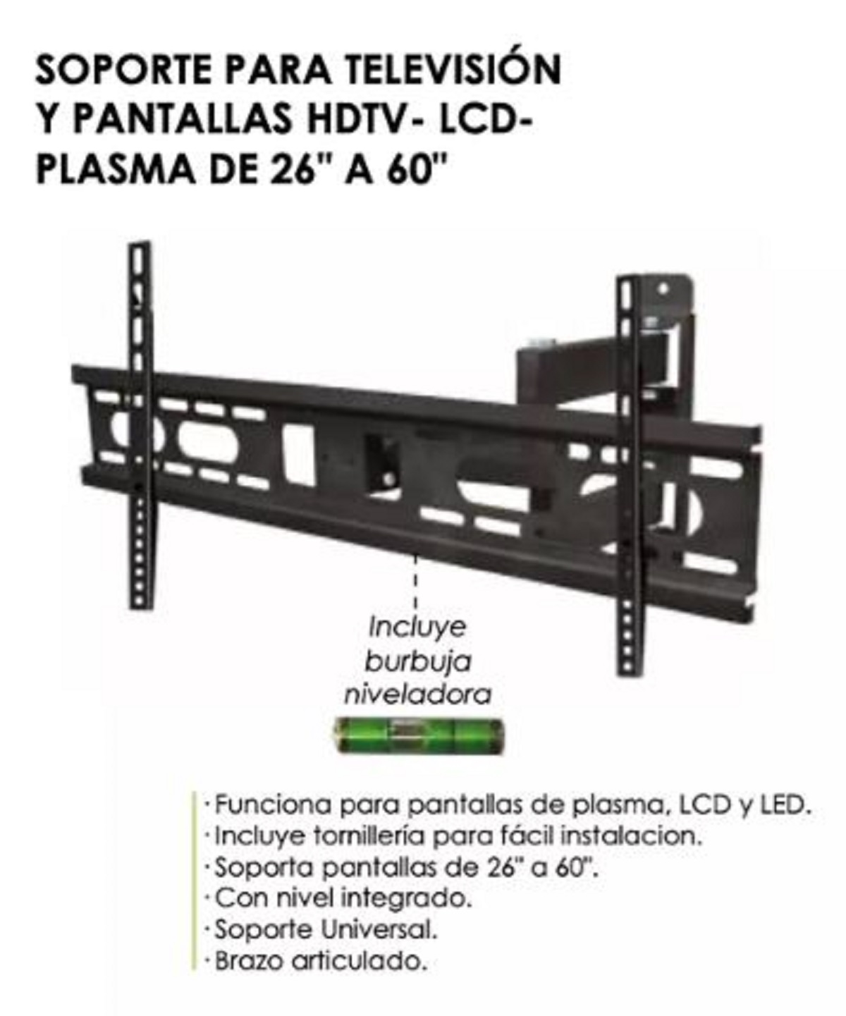 Soporte brazo extensible para TV plasma, LCD y LED de 26 a 55