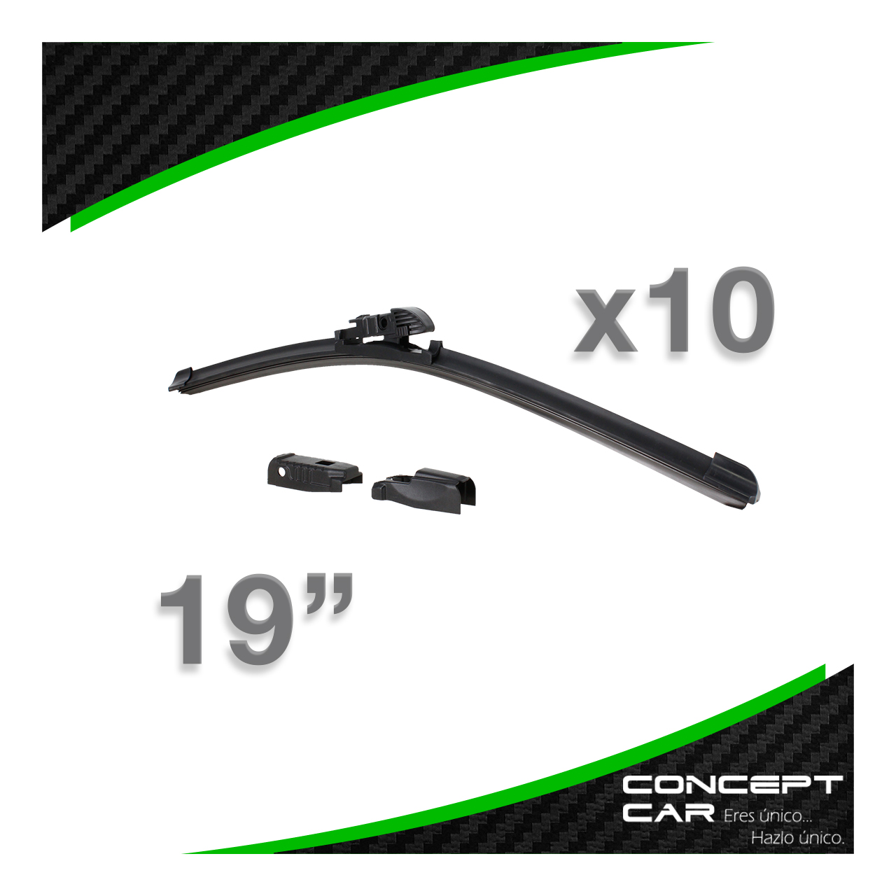 10 Plumas Limpiaparabrisas Curvas Banana Universal 6 En 1
