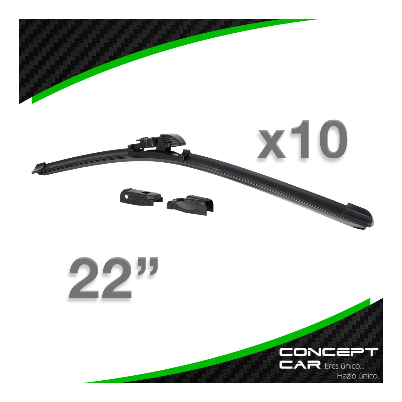 10 Plumas Limpiaparabrisas Curvas Banana Universal 6 En 1